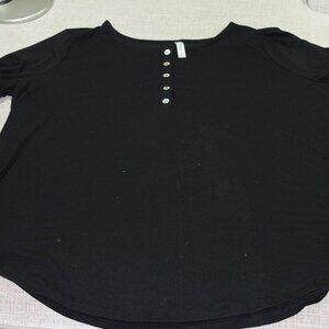NWOT Zenana Premium Size 3X Black Soft Short Sleeve Top